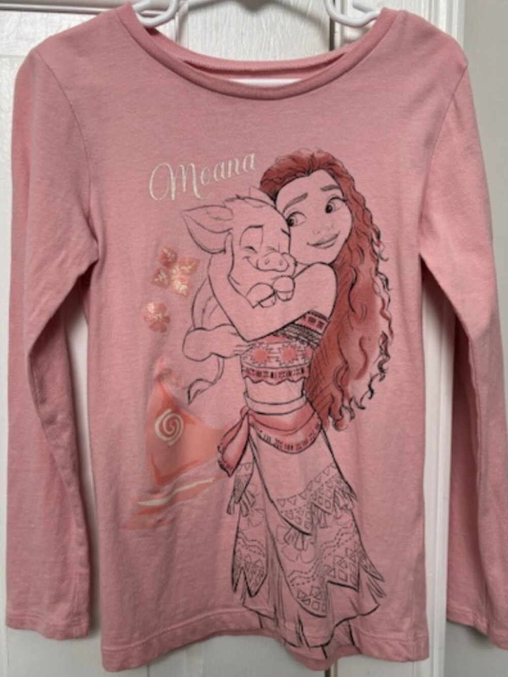 Disney Princess Pink Moana Long Sleeve T-Shirt Size 6